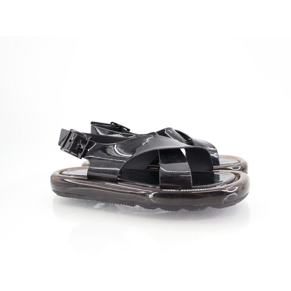 Tory Burch Crisscross Strap Bubble Jelly Sandal Size 8 B Black Slingback Flats